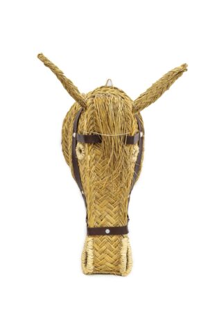 Cabeza de caballo de esparto artesanal adorno decoracion hogar