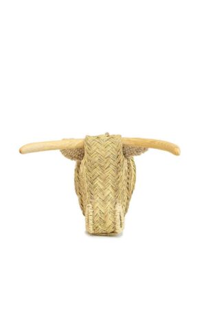 Cabeza de toro de esparto artesanal adorno decoracion hogar